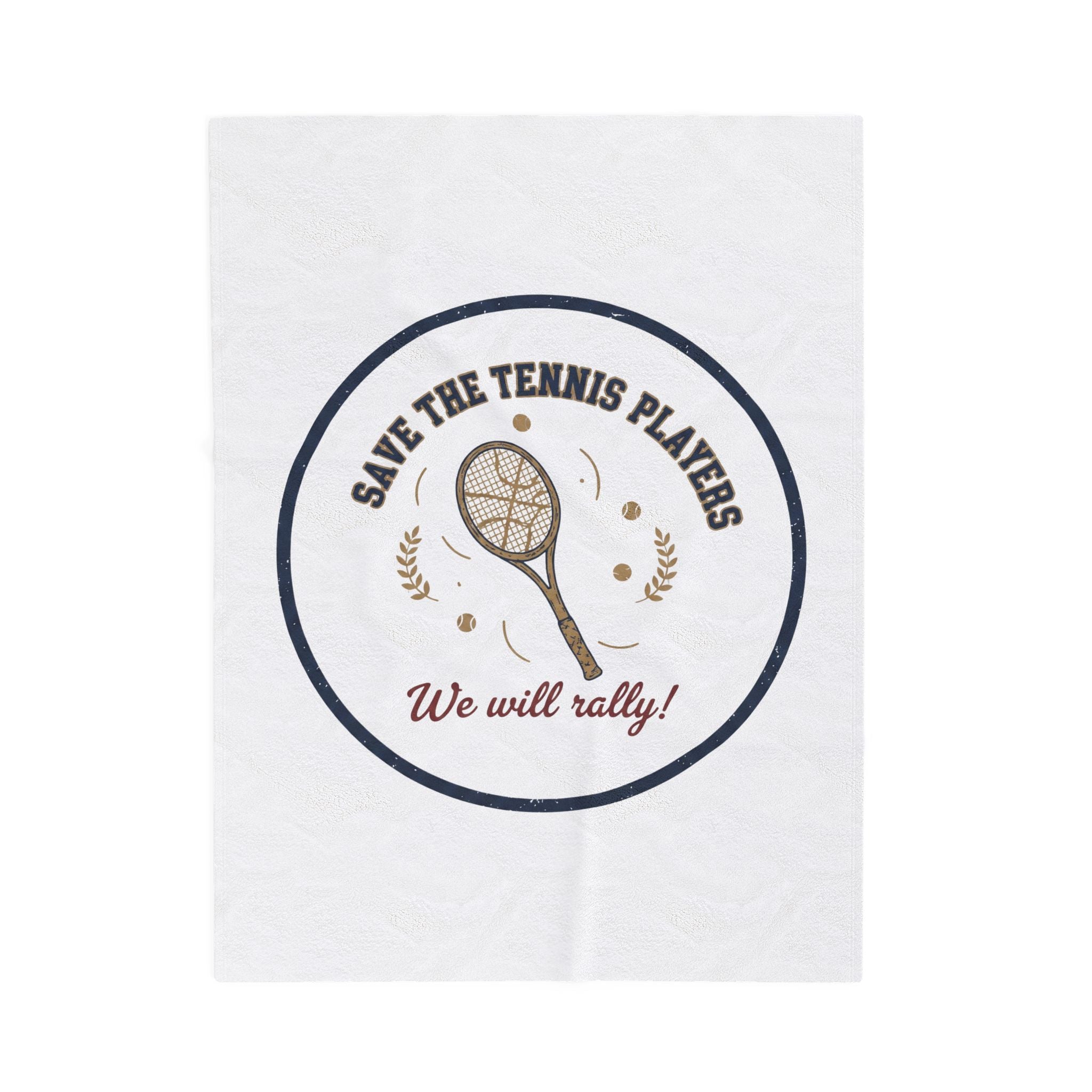 Save the Tennis Players Velveteen Plush Blanket | Tennis meme, racquet sport humor