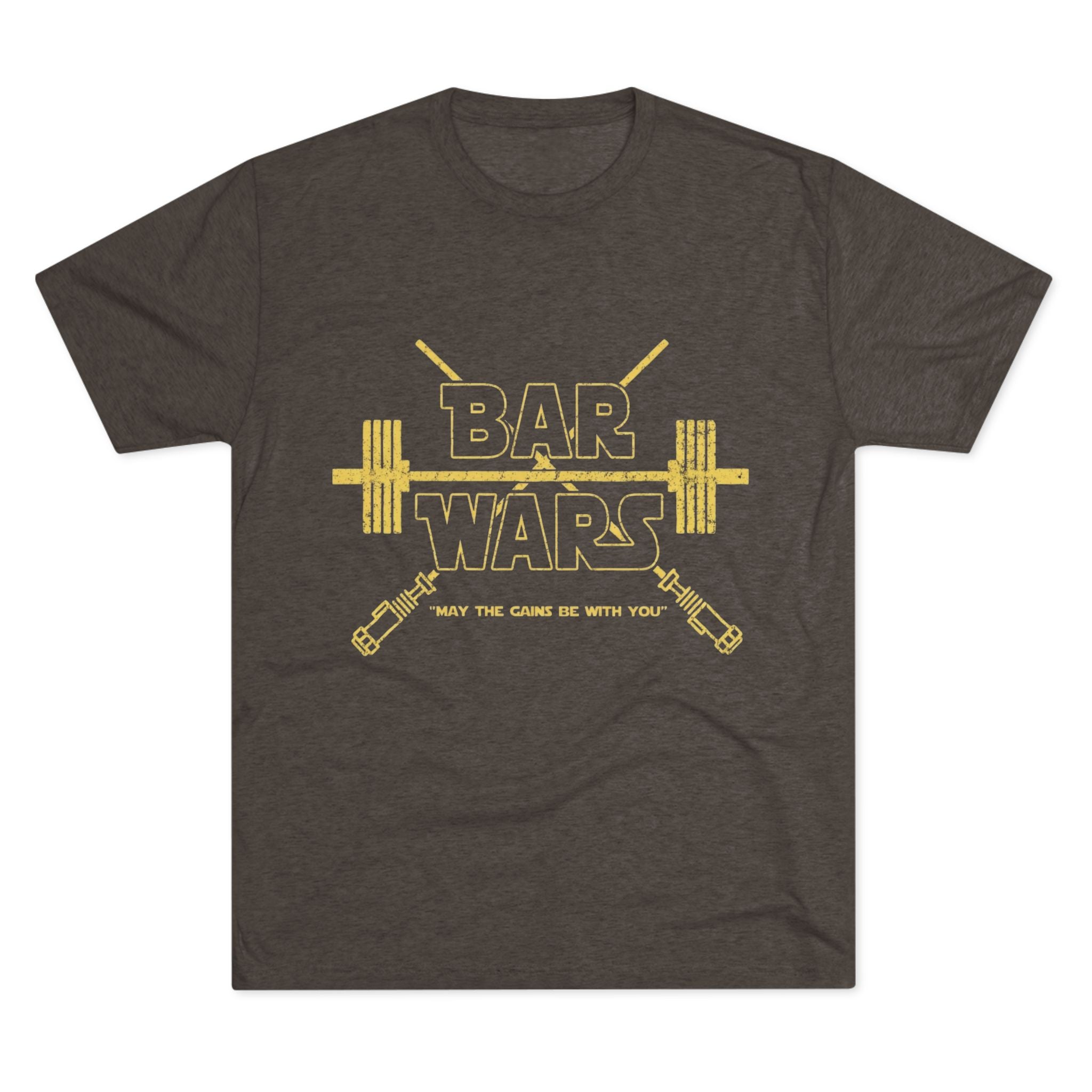 Bar Wars Fitness Vintage Tee — "May the Gains Be With You"