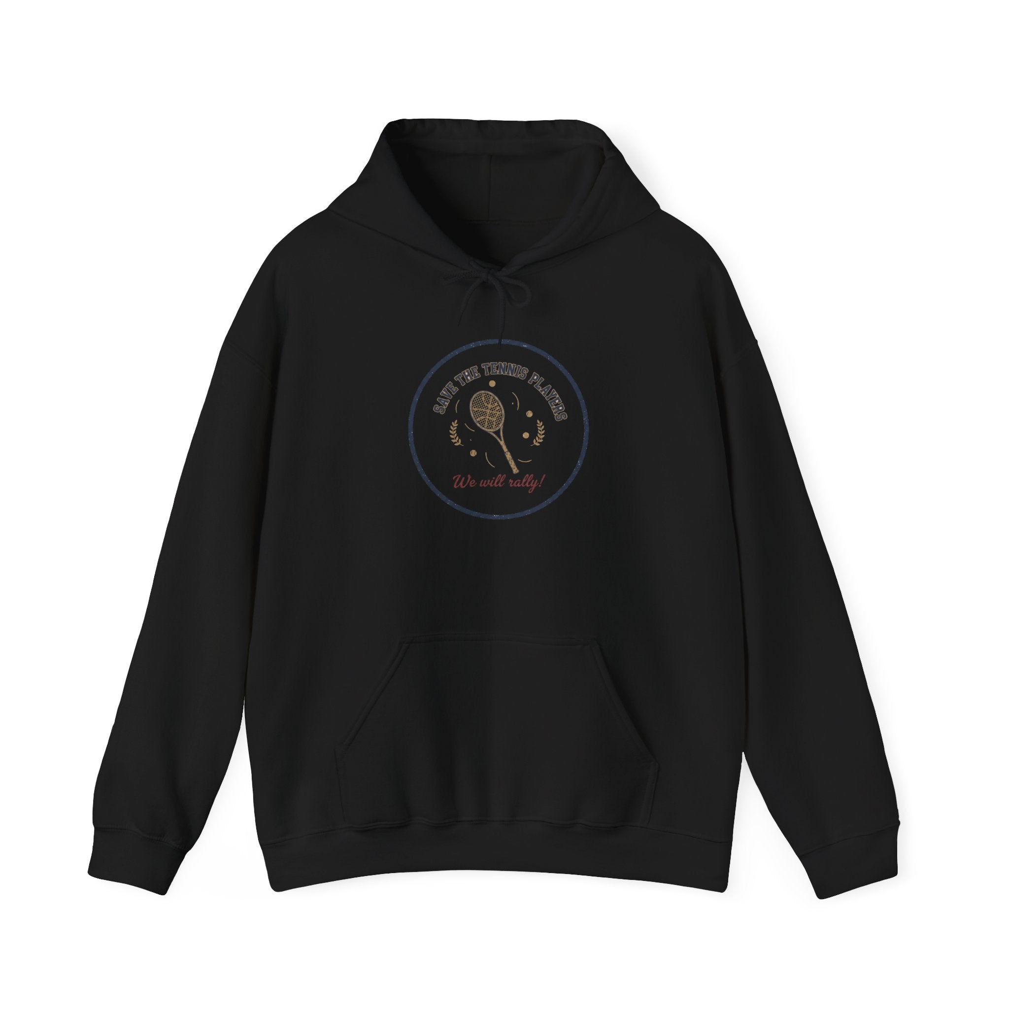 Save the Tennis Players Hoodie | tennis meme apparel, racquet sport humor