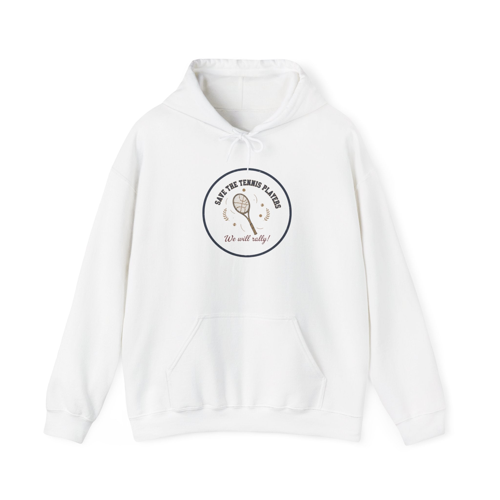 Save the Tennis Players Hoodie | tennis meme apparel, racquet sport humor