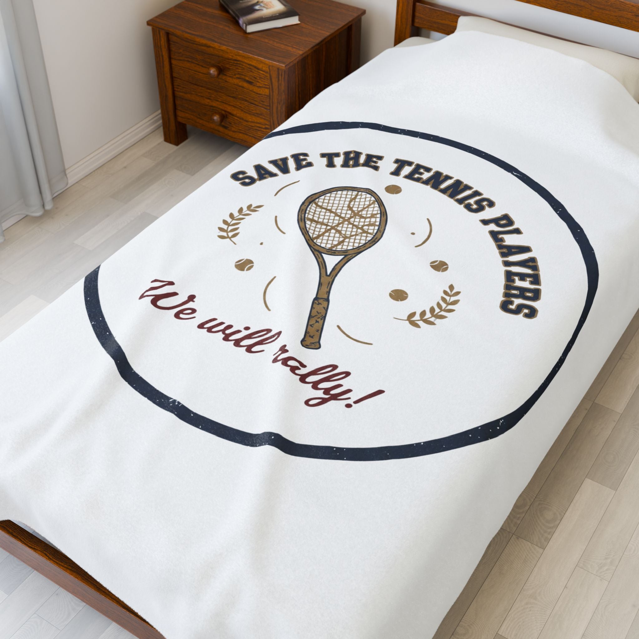 Save the Tennis Players Velveteen Plush Blanket | Tennis meme, racquet sport humor