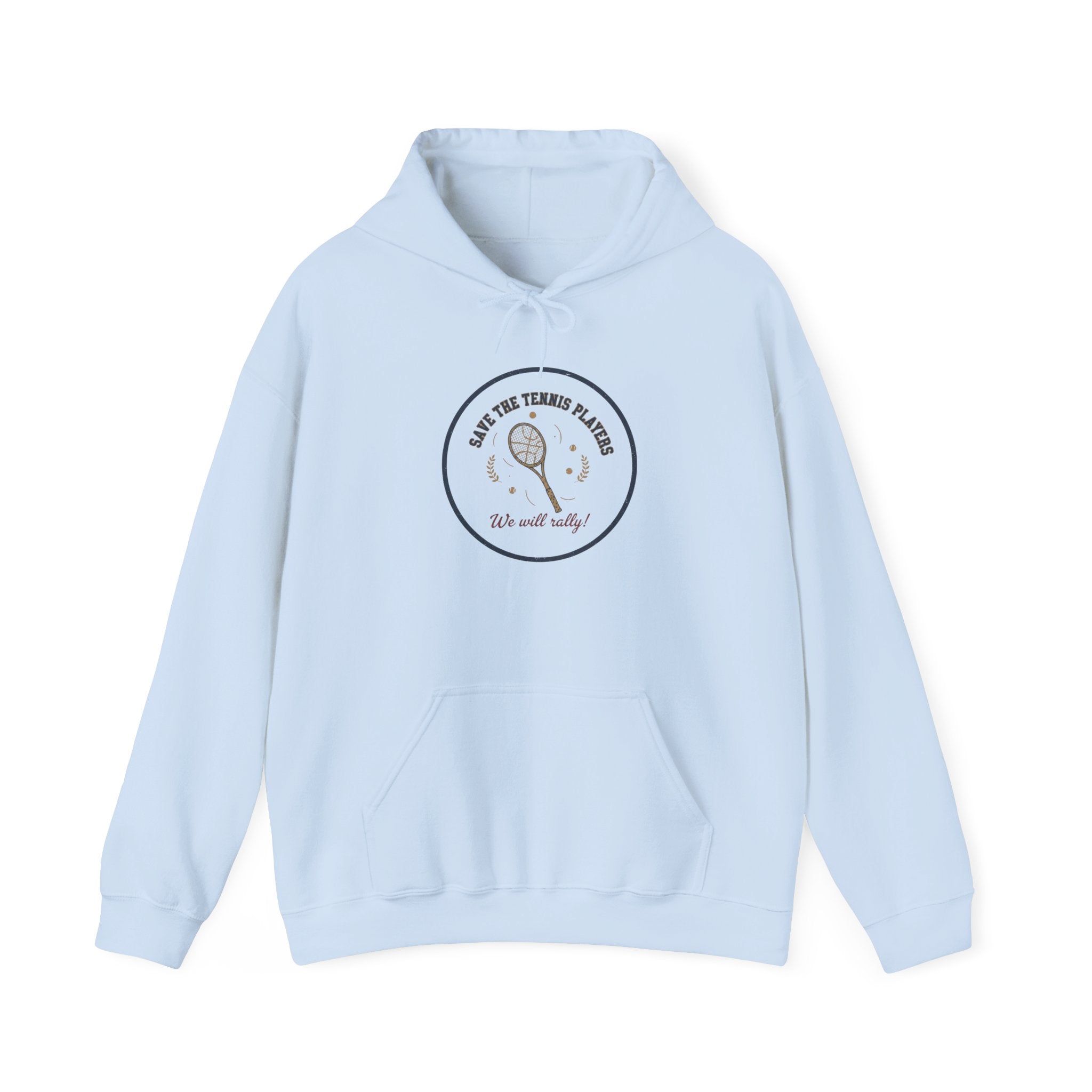 Save the Tennis Players Hoodie | tennis meme apparel, racquet sport humor