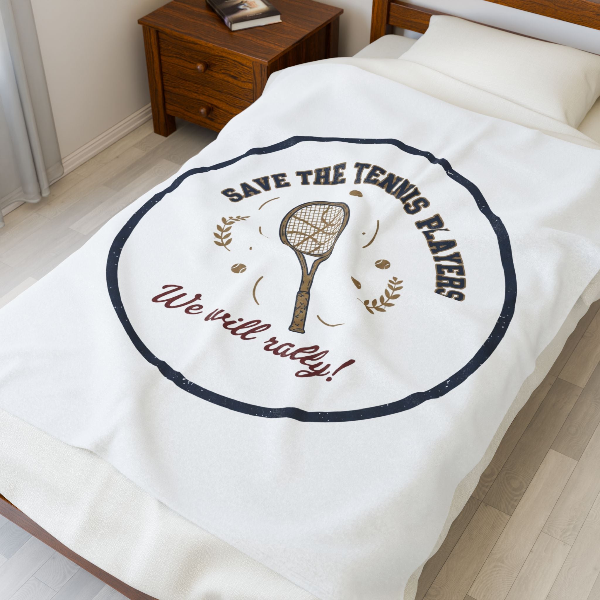 Save the Tennis Players Velveteen Plush Blanket | Tennis meme, racquet sport humor
