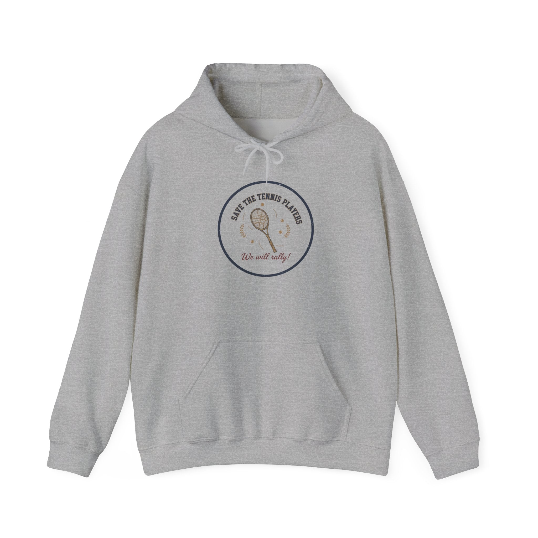Save the Tennis Players Hoodie | tennis meme apparel, racquet sport humor